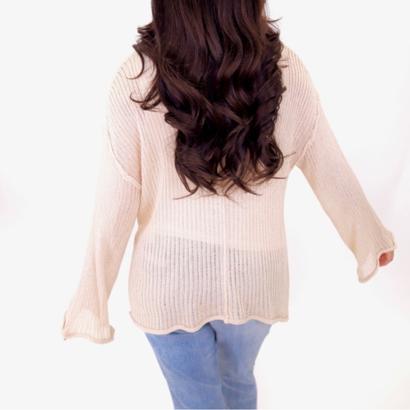 *boutique* Petal Dew distressed beige sweater 2X - Picture 3 of 9